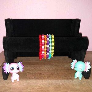 Bright Rainbow Set of 6 Colorful Pony Bead Bracelets